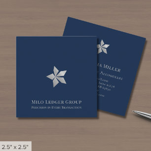 Navy Blue Custom Logo Square Vierkante Visitekaartje