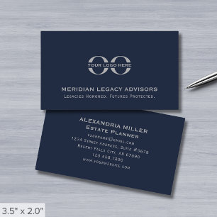 Navy Blue Custom Logo Visitekaartje