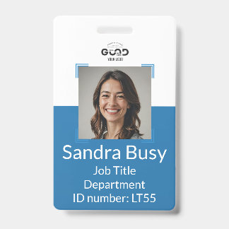 Navy Blue Custom Medewerker Foto ID Badge | Ondern