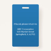 Navy Blue Custom Medewerker Foto ID Badge | Ondern (Achterkant)