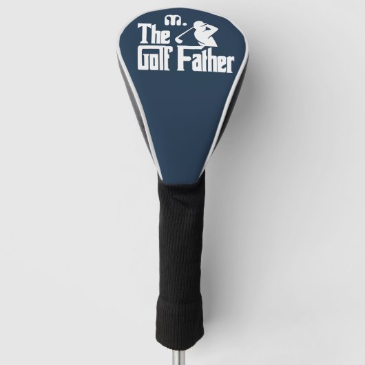 Navy Blue Custom Monogram De Golf Vader Golfheadcover (Voorkant)