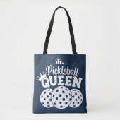Navy Blue Custom Monogram Pickleball Queen Tote Bag (Voorkant)
