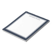 Navy Blue Custom Name Writing Pad Memo Notitieblok (Linkerzijde)