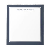 Navy Blue Custom Name Writing Pad Memo Notitieblok (Voorkant)