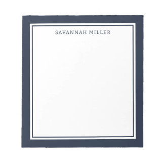Navy Blue Custom Name Writing Pad Memo Notitieblok