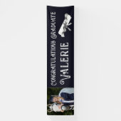 Navy Blue Custom Photo Afstuderen Spandoek (Verticaal)