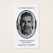Navy Blue Custom Photo Memorial Kaarten Visitekaartje (Voorkant)