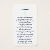Navy Blue Custom Photo Memorial Kaarten Visitekaartje (Achterkant)