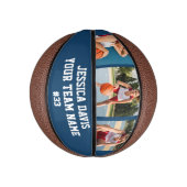Navy Blue Custom Player Team Sports Personalized  Basketbal (Verticaal)
