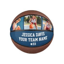 Navy Blue Custom Player Team Sports Personalized  Basketbal