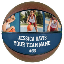 Navy Blue Custom Player Team Sports Personalized  Basketbal