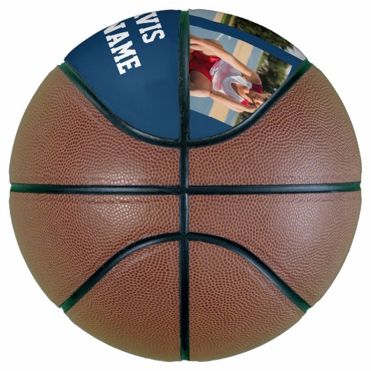 Navy Blue Custom Player Team Sports Personalized  Basketbal (Rechts)