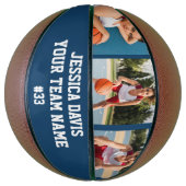 Navy Blue Custom Player Team Sports Personalized  Basketbal (Verticaal)