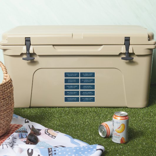 Navy Blue Custom Wedding Guest Adres Sticker (Koeler)