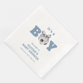 Navy Blue Cute Bow Soccer Boy Baby Shower Welcome Servet (Hoek)