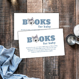 Navy Blue Cute Bow Soccer Boy Books Baby Shower Informatiekaartje