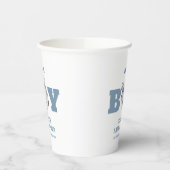 Navy Blue Cute Bow Soccer Sport Boy Baby Shower Papieren Bekers (Links)