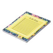 Navy Blue Cute Flowers vinkt de doos aan om Notiti Notitieblok (Linkerzijde)