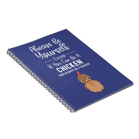 Navy Blue Cute Gifts For Chicken Lovers For Kids Notitieboek (Rechterzijde)