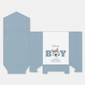Navy Blue Cute Minimal Bow Soccer Boy Baby Shower Bedankdoosjes (Ongevouwen)