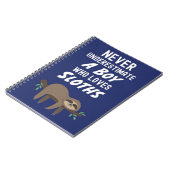 Navy Blue Cute Sloth Gifts For Baby Boys Kids  Notitieboek (Linkerzijde)