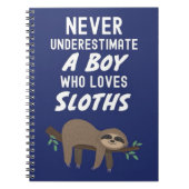 Navy Blue Cute Sloth Gifts For Baby Boys Kids  Notitieboek (Voorkant)