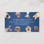 Navy Blue Cute Small Size-honden Pet Sitter Visitekaartje (Achterkant)