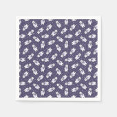 Navy blue cute snow polar bear pattern servet (Voorkant)