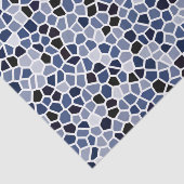 Navy Blue Cyan Glas in lood Pattern Tissuepapier (Detail)