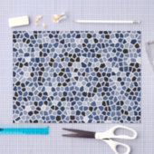 Navy Blue Cyan Glas in lood Pattern Tissuepapier (Craft)