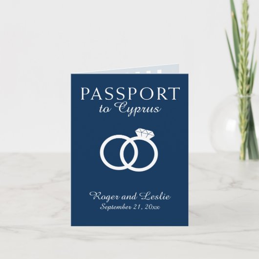 Navy Blue Cyprus Paphos Wedding Rings Passport Inv (Voorkant)