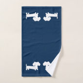 Navy Blue Dachshund uit drie delen, keukenset Bad Handdoek (Handdoek)