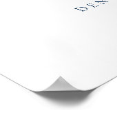 Navy Blue Dainty Script Simple Weduwen Welkom Poster (Hoek)