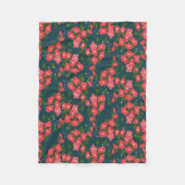 Navy Blue Daisy Flower Meadow Fleece Deken (Voorkant)