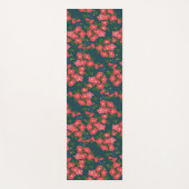 Navy Blue Daisy Flower Meadow Yogamat (Voorkant)