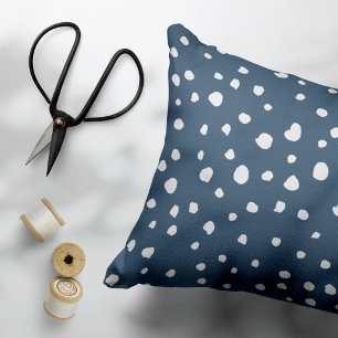 Navy Blue Dalmatian Spots, Dalmatiaanse Stippen, g Accent Kussen
