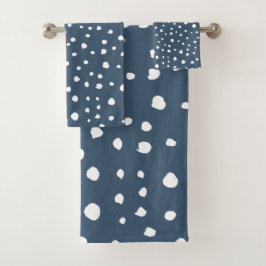 Navy Blue Dalmatian Spots, Dalmatiaanse Stippen, g Bad Handdoek