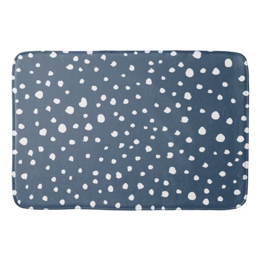 Navy Blue Dalmatian Spots, Dalmatiaanse Stippen, g Badmat (Voorkant)