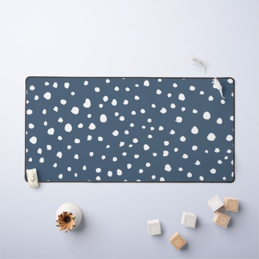 Navy Blue Dalmatian Spots, Dalmatiaanse Stippen, g Bureaumat (Kindertafel)