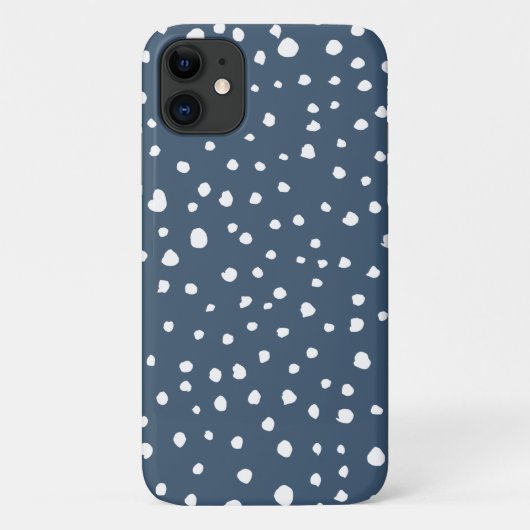 Navy Blue Dalmatian Spots, Dalmatiaanse Stippen, g Case-Mate iPhone Case (Achterkant)