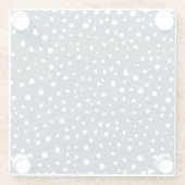 Navy Blue Dalmatian Spots, Dalmatiaanse Stippen, g Glazen Onderzetter (Achterkant)