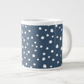 Navy Blue Dalmatian Spots, Dalmatiaanse Stippen, g Grote Koffiekop (Voorkant rechts)