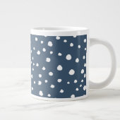 Navy Blue Dalmatian Spots, Dalmatiaanse Stippen, g Grote Koffiekop (Rechts)