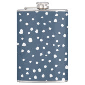 Navy Blue Dalmatian Spots, Dalmatiaanse Stippen, g Heupfles (Voorkant)