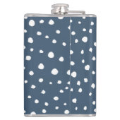 Navy Blue Dalmatian Spots, Dalmatiaanse Stippen, g Heupfles (Achterkant)