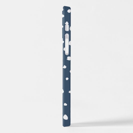 Navy Blue Dalmatian Spots, Dalmatiaanse Stippen, g iPhone Hoesje (Linkerkant)