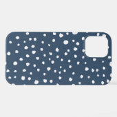Navy Blue Dalmatian Spots, Dalmatiaanse Stippen, g iPhone Hoesje (Achterkant horizontaal)