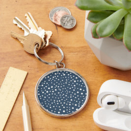 Navy Blue Dalmatian Spots, Dalmatiaanse Stippen, g Sleutelhanger