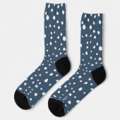 Navy Blue Dalmatian Spots, Dalmatiaanse Stippen, g Sokken (Links)