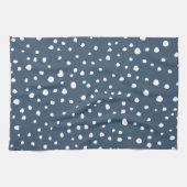 Navy Blue Dalmatian Spots, Dalmatiaanse Stippen, g Theedoek (Horizontaal)